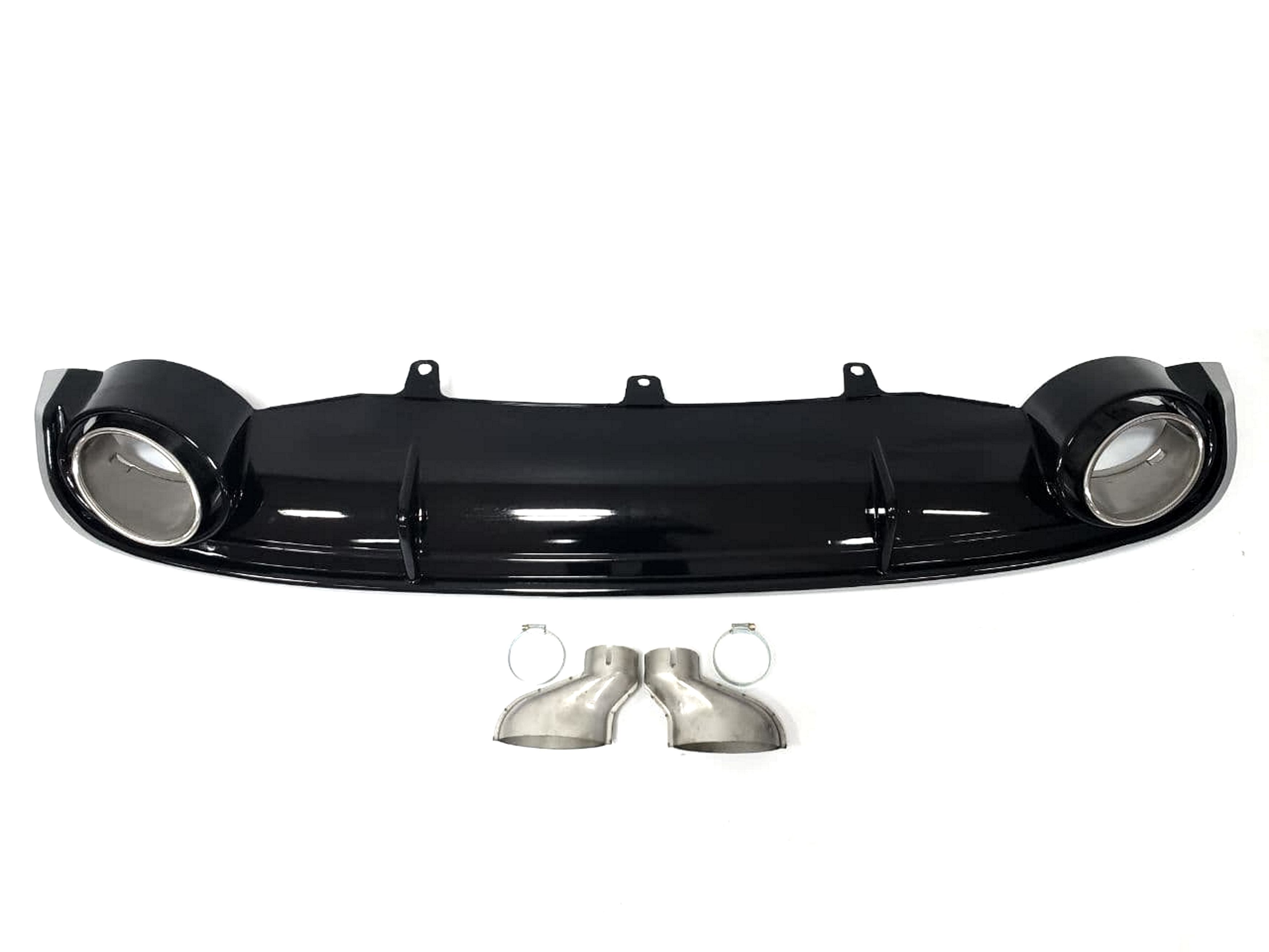 Дифузор (заднього бампера) Black Silver / Chrome Pipe (в стилі RS7) на Audi A7 4G 2010-2014 року