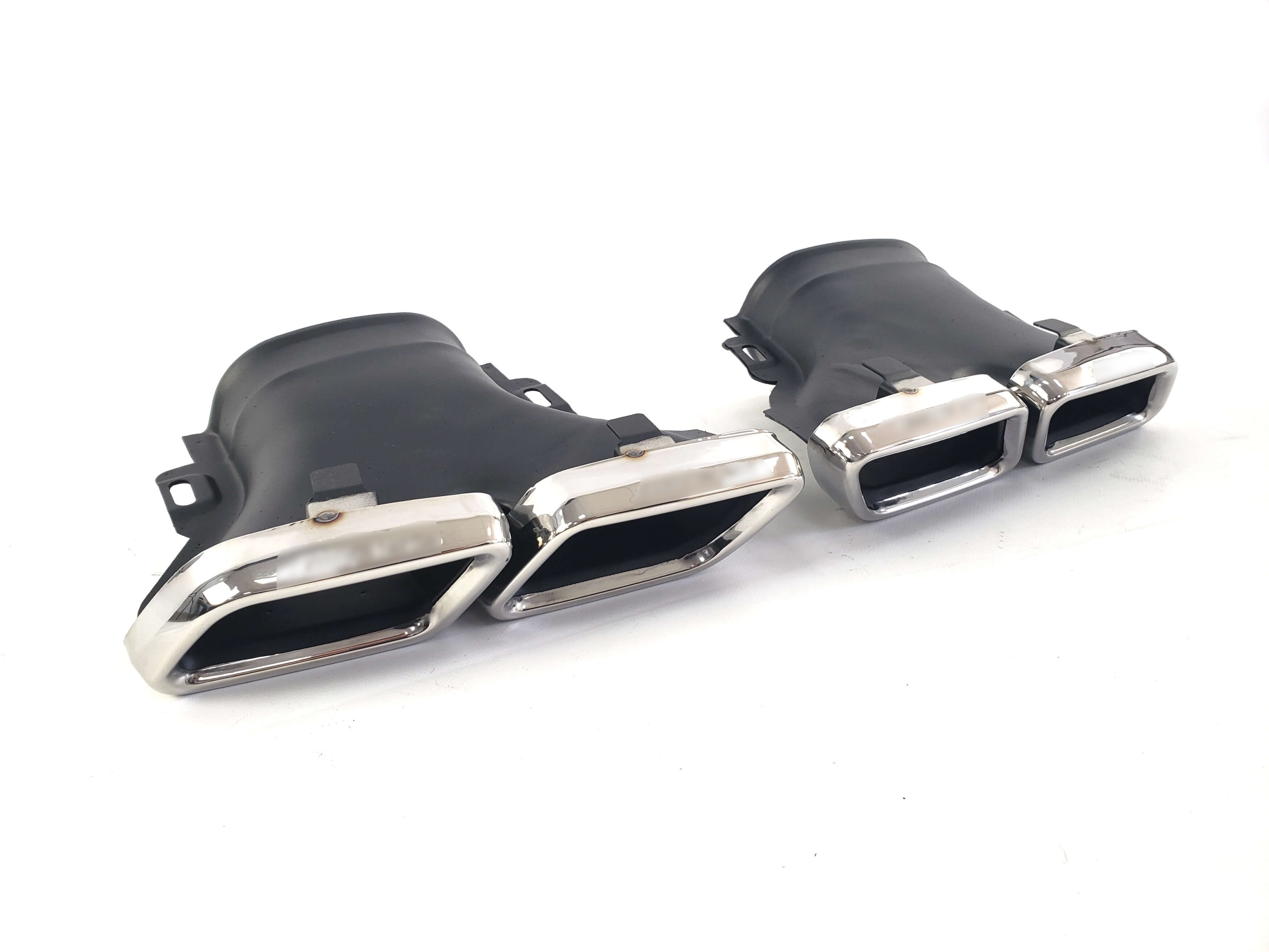 Дифузор (заднього бампера) Chrome Black / Chrome Pipe (стиль E63) AMG на Mercedes-Benz E-Class W213 2016-2020 року 3
