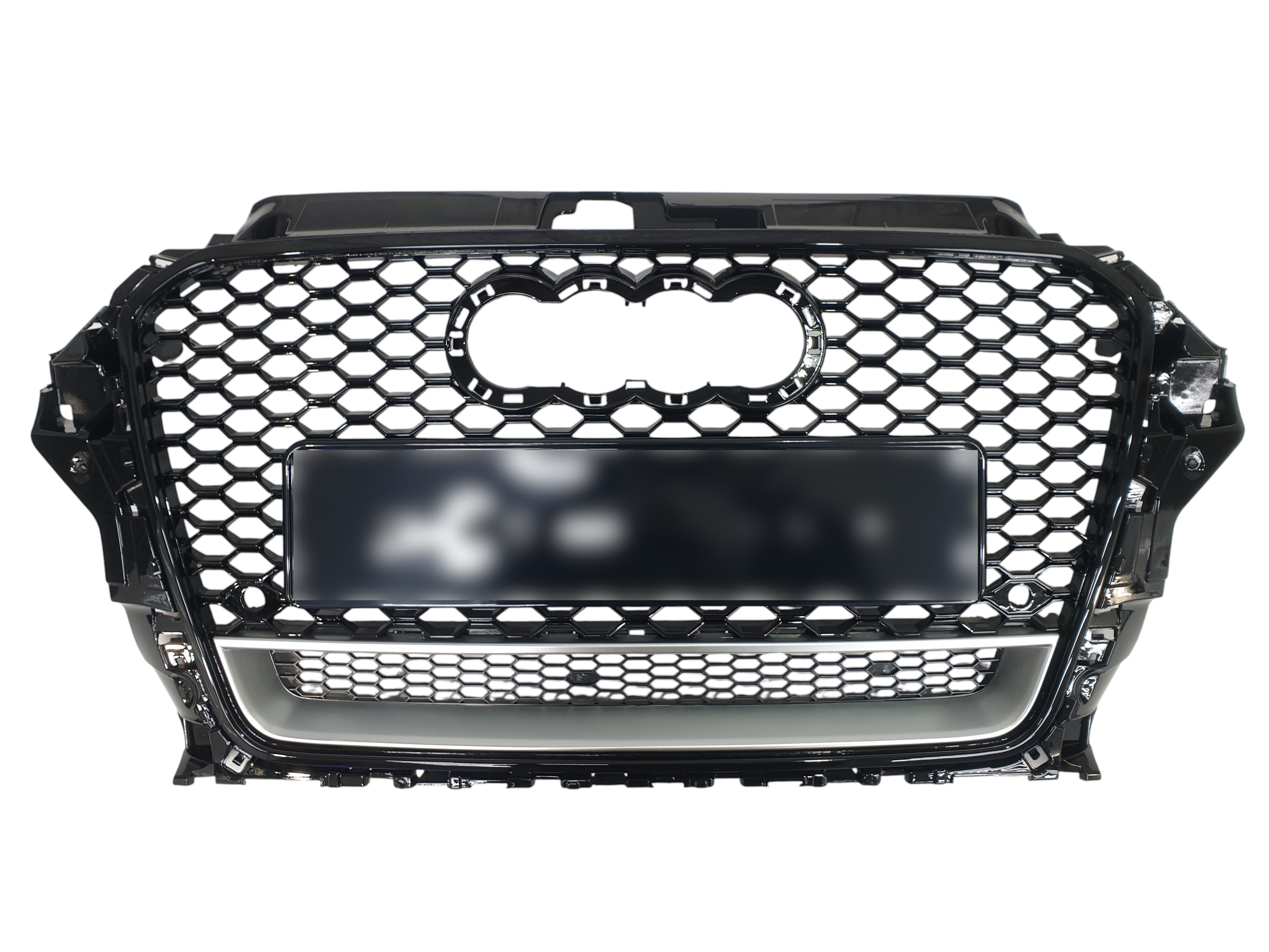 Решітка радіатора Full Black / Silver (в стилі RS3) на Audi A3 8V 2012-2016 року