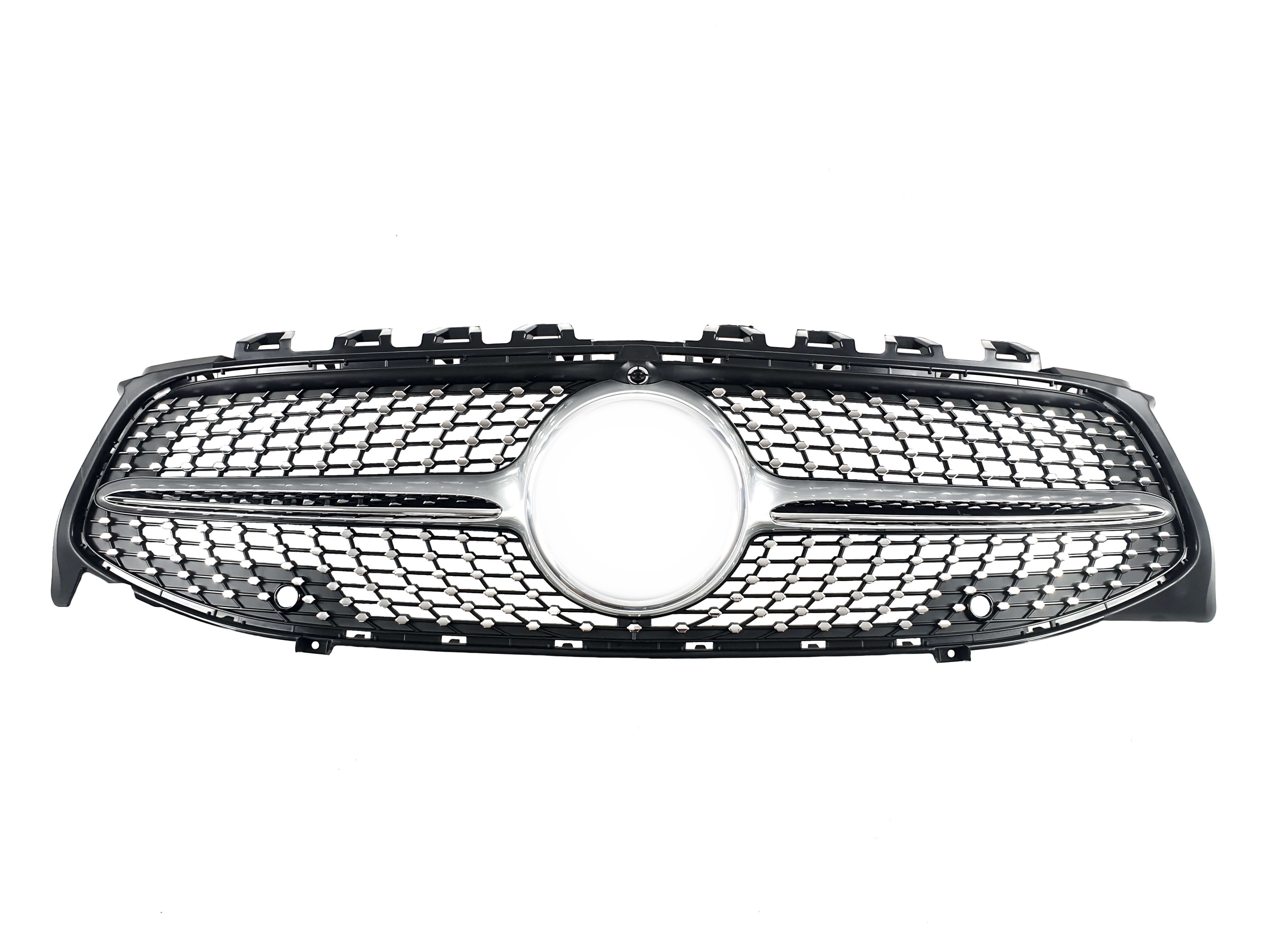Решітка радіатора Silver (з місцем під камеру) Diamond на Mercedes-Benz CLA-Class C118 2019-2023 року
