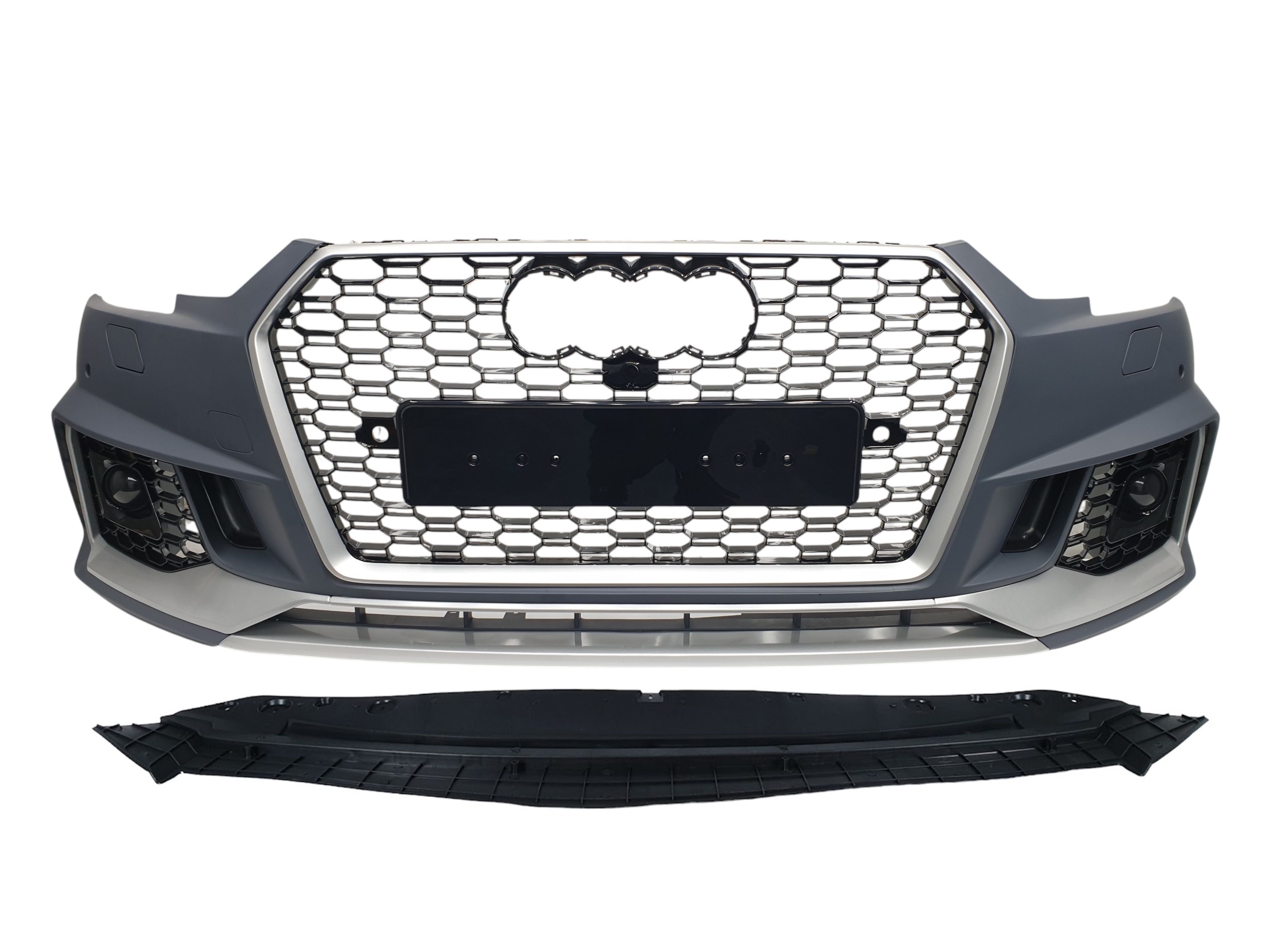 Передній бампер (в стилі RS4 під радари V4) на Audi A4 B9 2015-2019 року