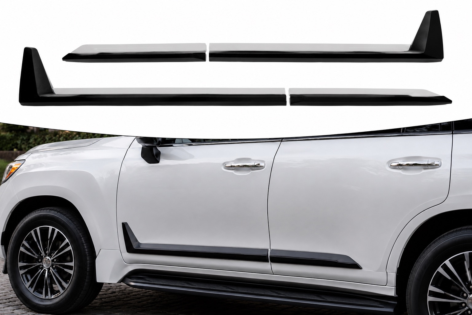 Молдинги чорні F-Sport білі+чорне (4 шт, ABS)