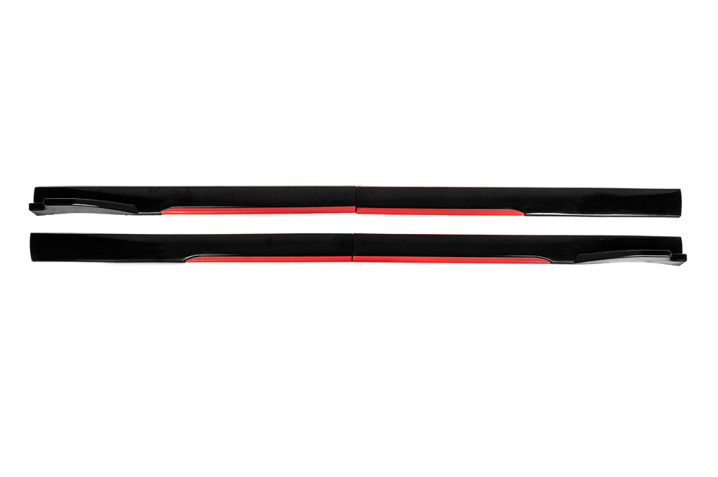Універсальні накладки на бокові пороги Niken Red (ABS) (4шт) 3