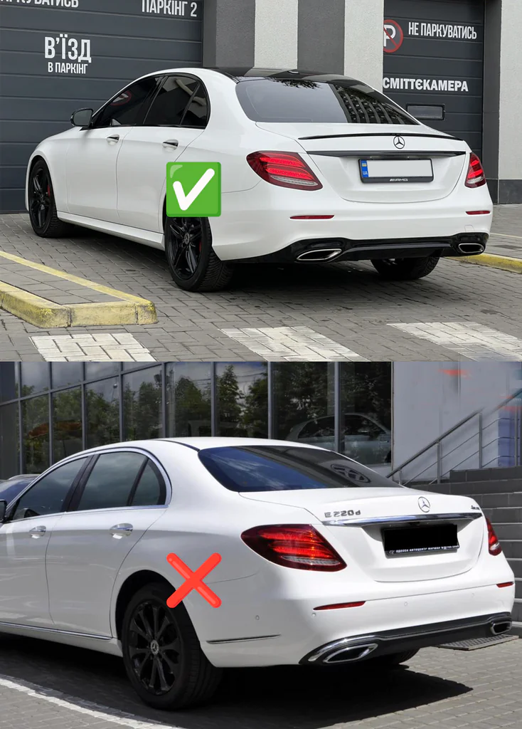 Задній дифузор з насадками E63-Design Black (для AMG/AMG-Line 2016-2020) 2