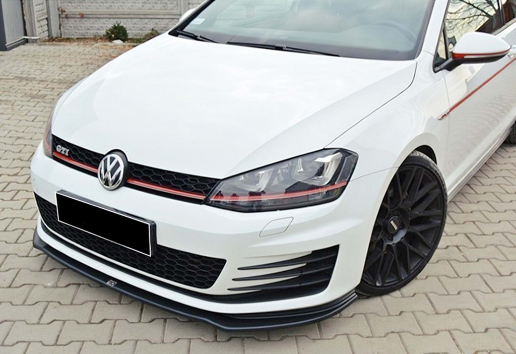 Передня Lip накладка V-2 (для GTI, 2012-2017, чорний глянець) 5