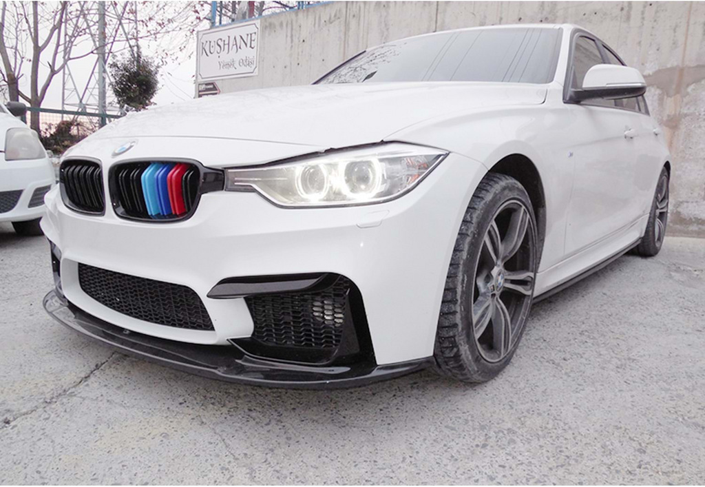 Накладка на передній бампер Lip V-1 (Для M4, чорний глянець) 6