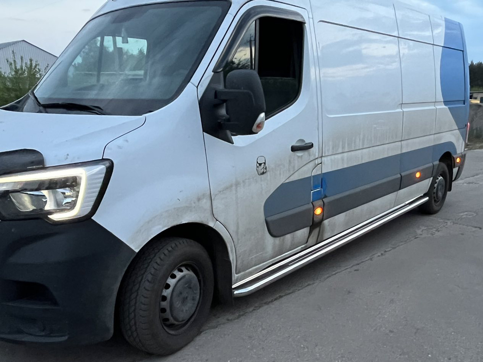 Бокові пороги Premium (2 шт., Нерж.) 60мм, Довга база 4