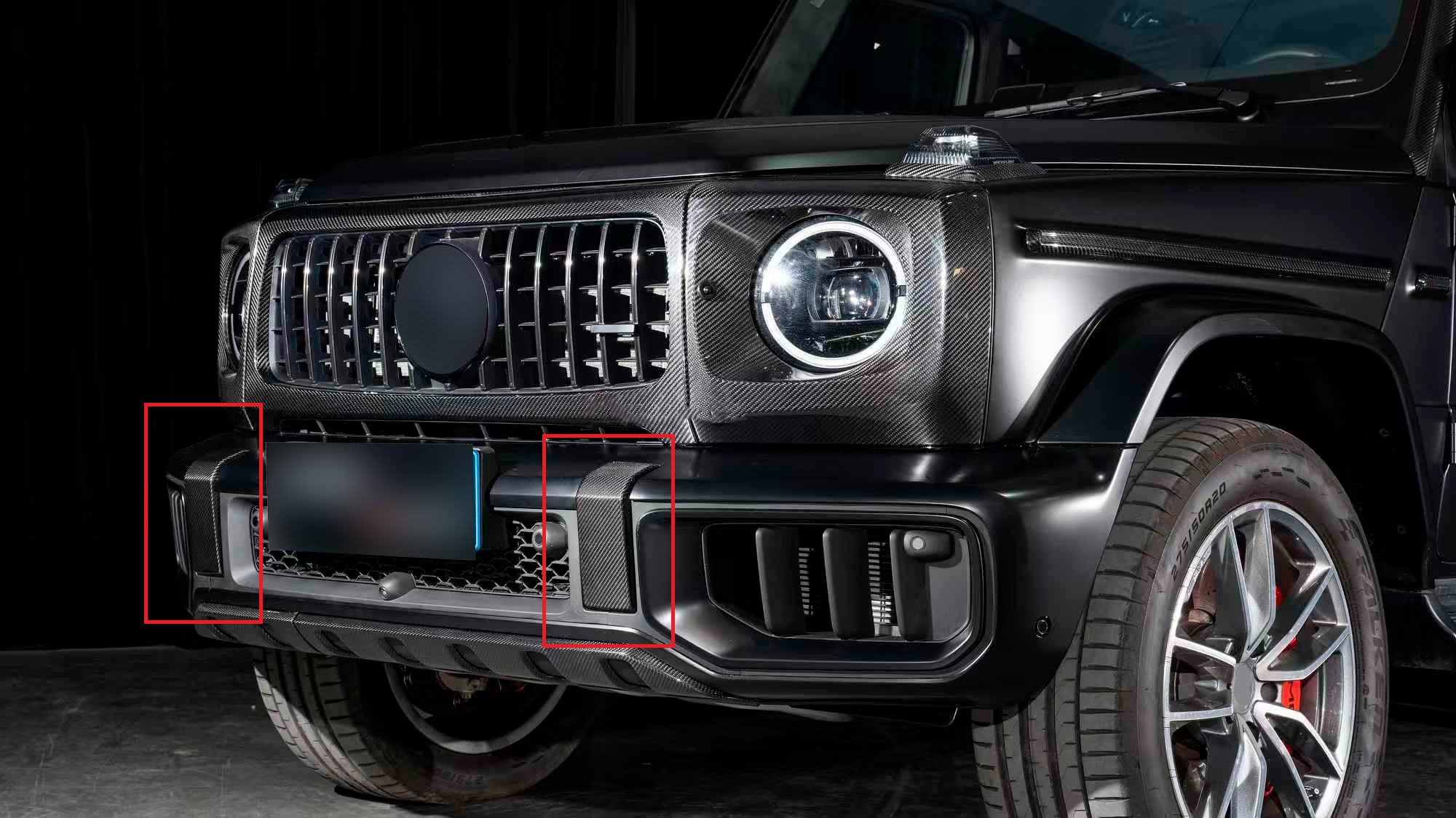 Комплект накладок на передній і задній бампер (для G63 AMG, карбон)