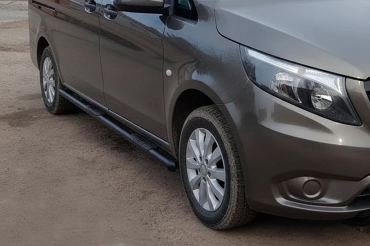 Бічні труби Black (2 шт., Нерж.) d60, Довга база 2