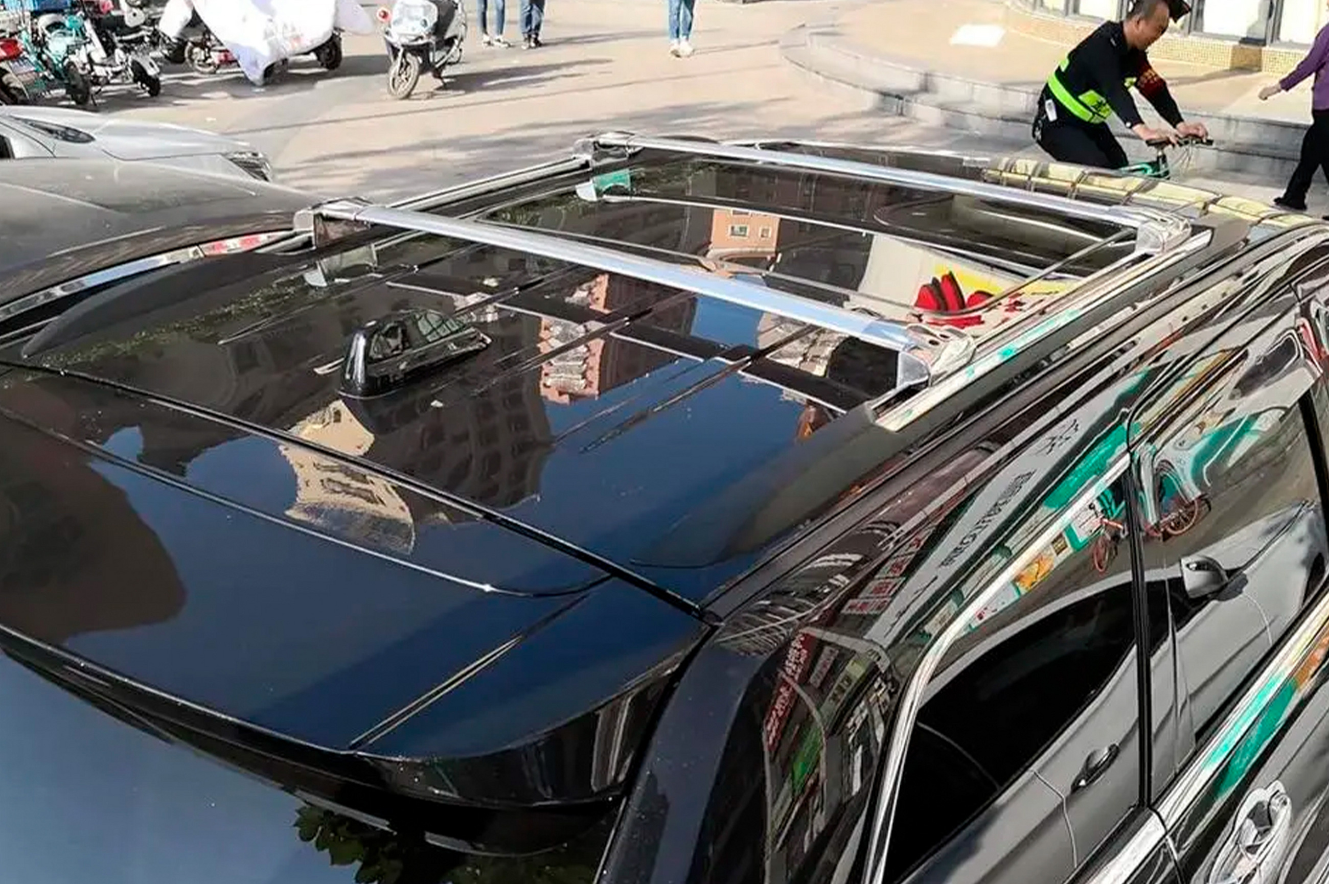 Багажник (поперечини) на інтегровані рейлінги OEM (2 шт) Сірий 5