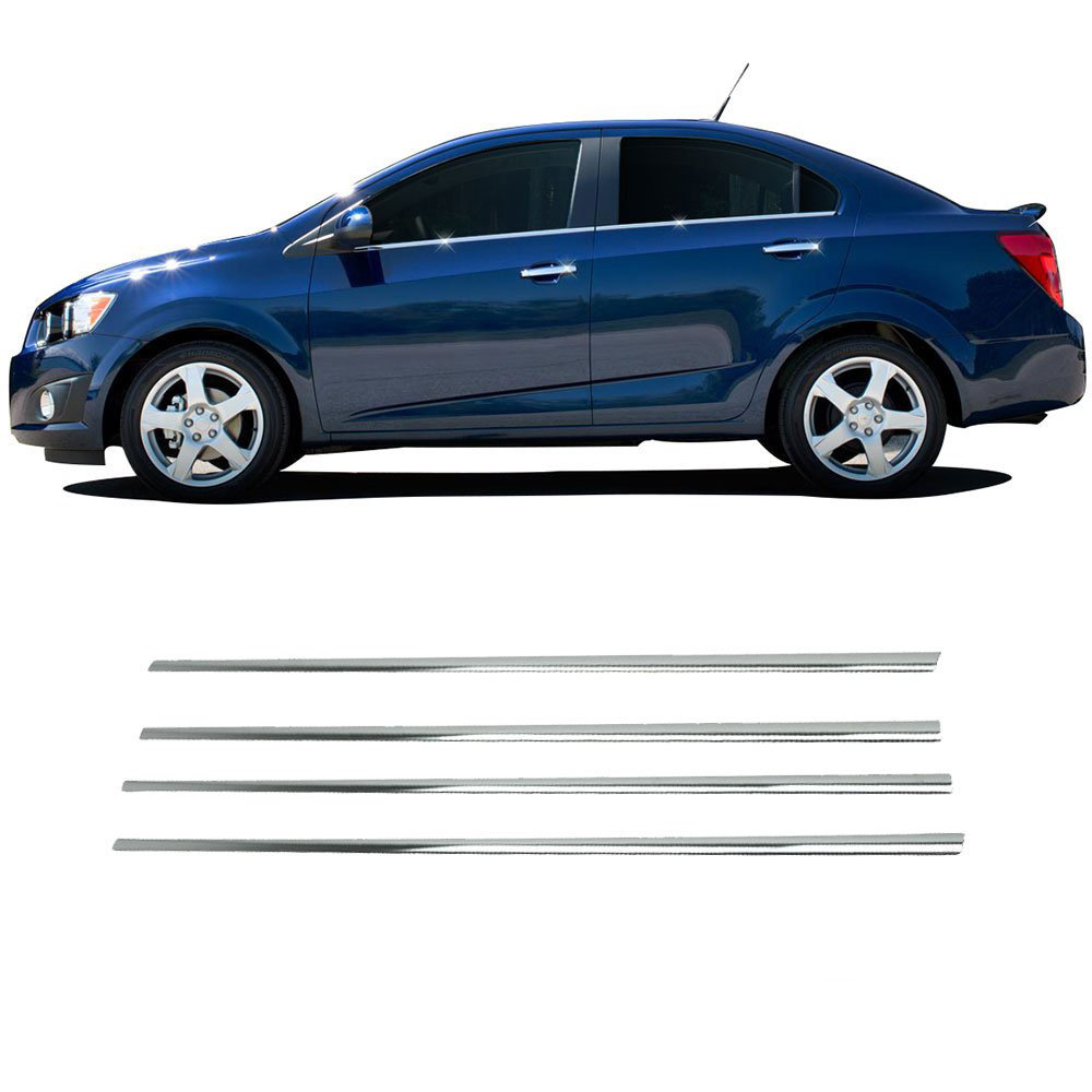 Нижні молдинги стекол (нерж) Hatchback, OmsaLine - Італійська нержавійка 2