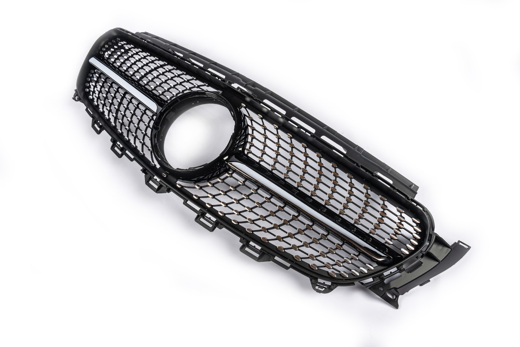 Передня решітка Diamond Black (для Avantgarde/AMG-Line/E43 AMG/E53 AMG 2016-2020) Без місця під камеру 3