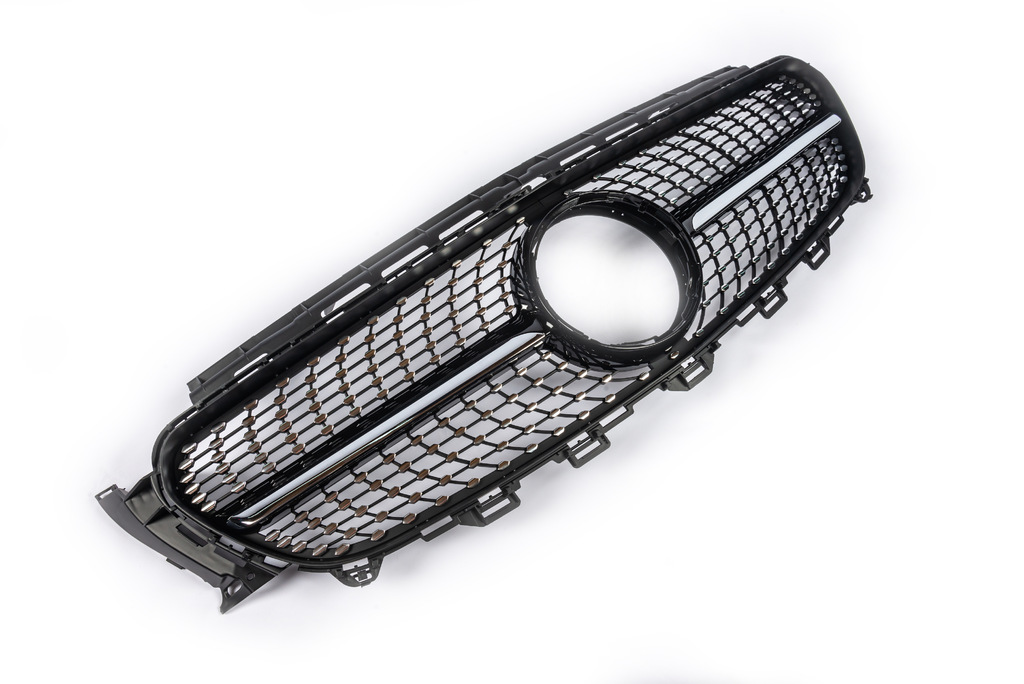 Передня решітка Diamond Black (для Avantgarde/AMG-Line/E43 AMG/E53 AMG 2016-2020) Без місця під камеру 4