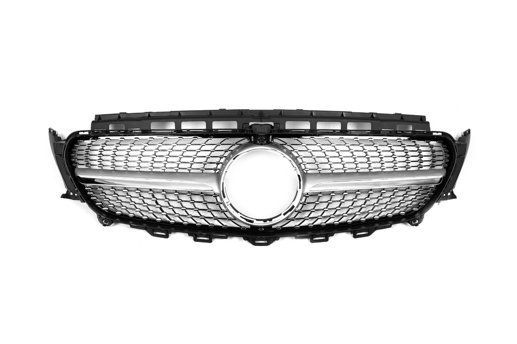 Передня решітка Diamond Silver (для Avantgarde/AMG-Line/E43 AMG/E53 AMG 2016-2020) Без місця під камеру 2