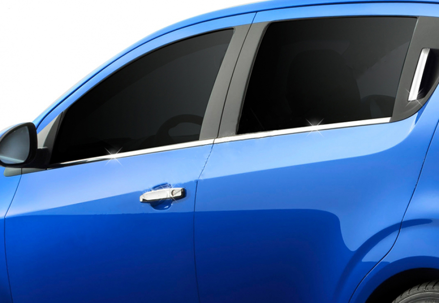 Нижні молдинги стекол (нерж) Hatchback, OmsaLine - Італійська нержавійка 3