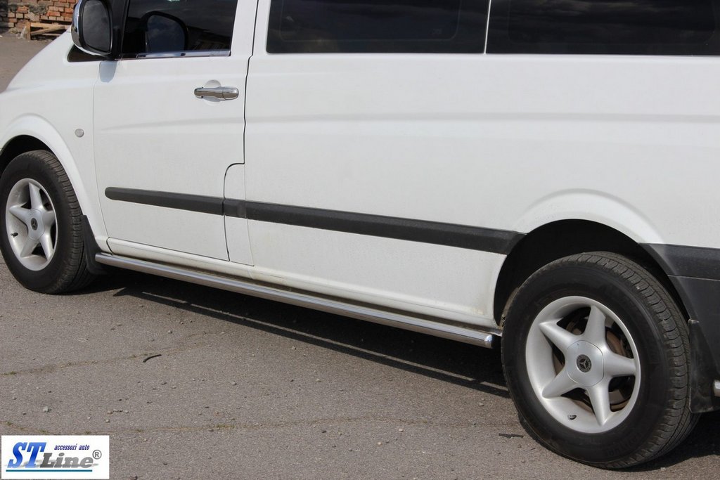 Бічні труби BB001 (2 шт., нерж.) d60, Довга база 2